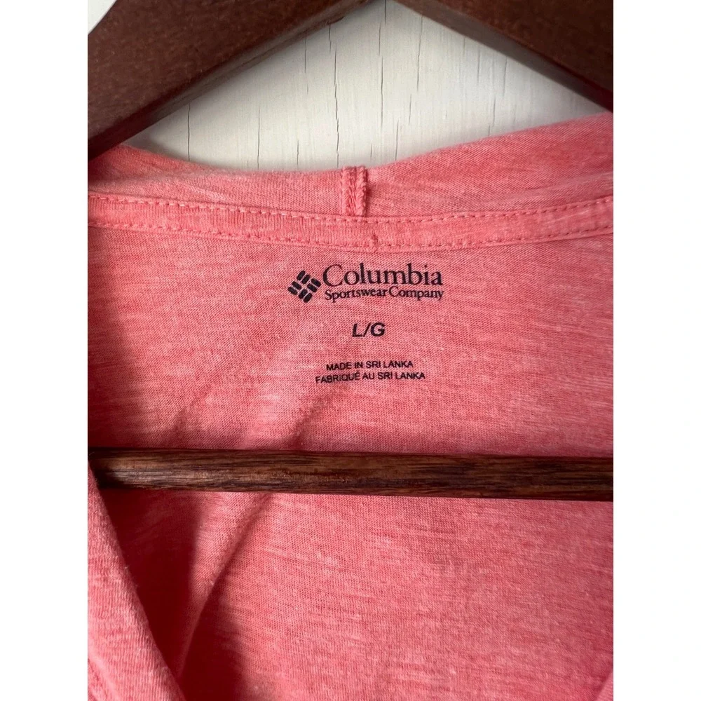 Columbia Sportswear Feather Graphic Hoodie Coral Pink Lightweight Women's‎ L G